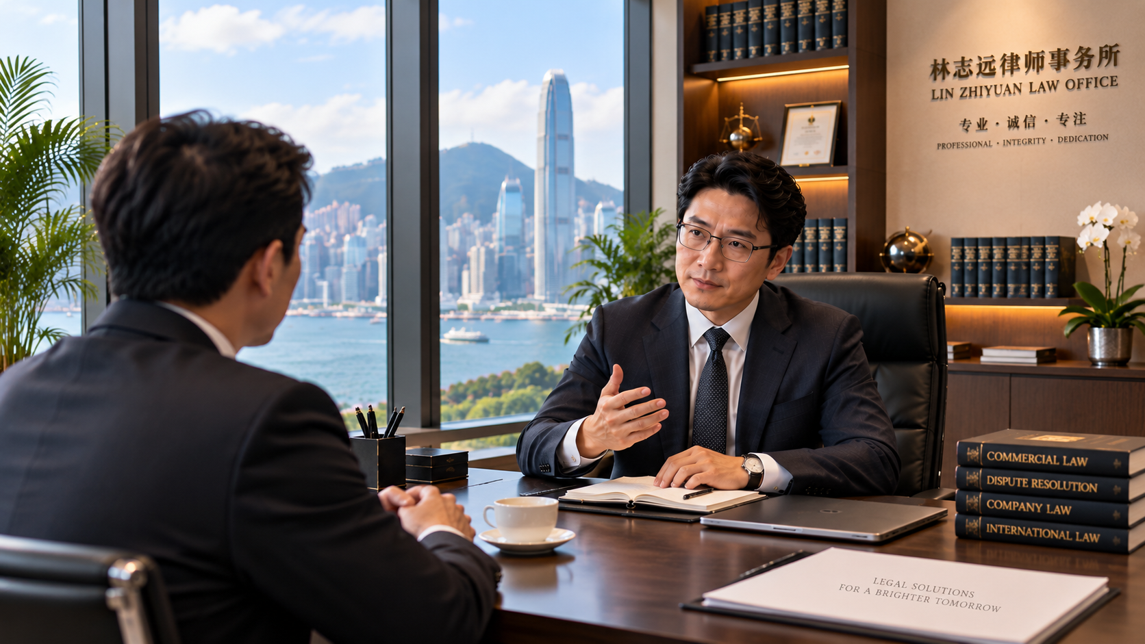 Lin Zhiyuan Law Office interior and lawyer